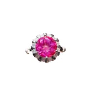 Factory wholesale explosions natural powder Topaz ring S925 silver inlaid main stone 8*8 selling Europe and the United States a piece