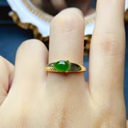 Factory wholesale explosions natural jasper ring S925 silver inlaid main stone 5*7 selling Europe and the United States a generation