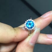 Diana natural Topaz Sapphire female ring silver ring wholesale own factory
