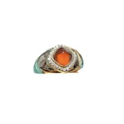 Factory wholesale explosions natural Fanta garnet ring S925 silver inlaid main stone 6*6 hot European and American generation