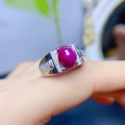 4 karat natural Ruby men's ring 925 silver adjustable cross-border e-commerce supply
