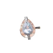 Factory wholesale explosions natural aquamarine ring S925 silver inlaid main stone 5*7 selling Europe and the United States a generation of hair