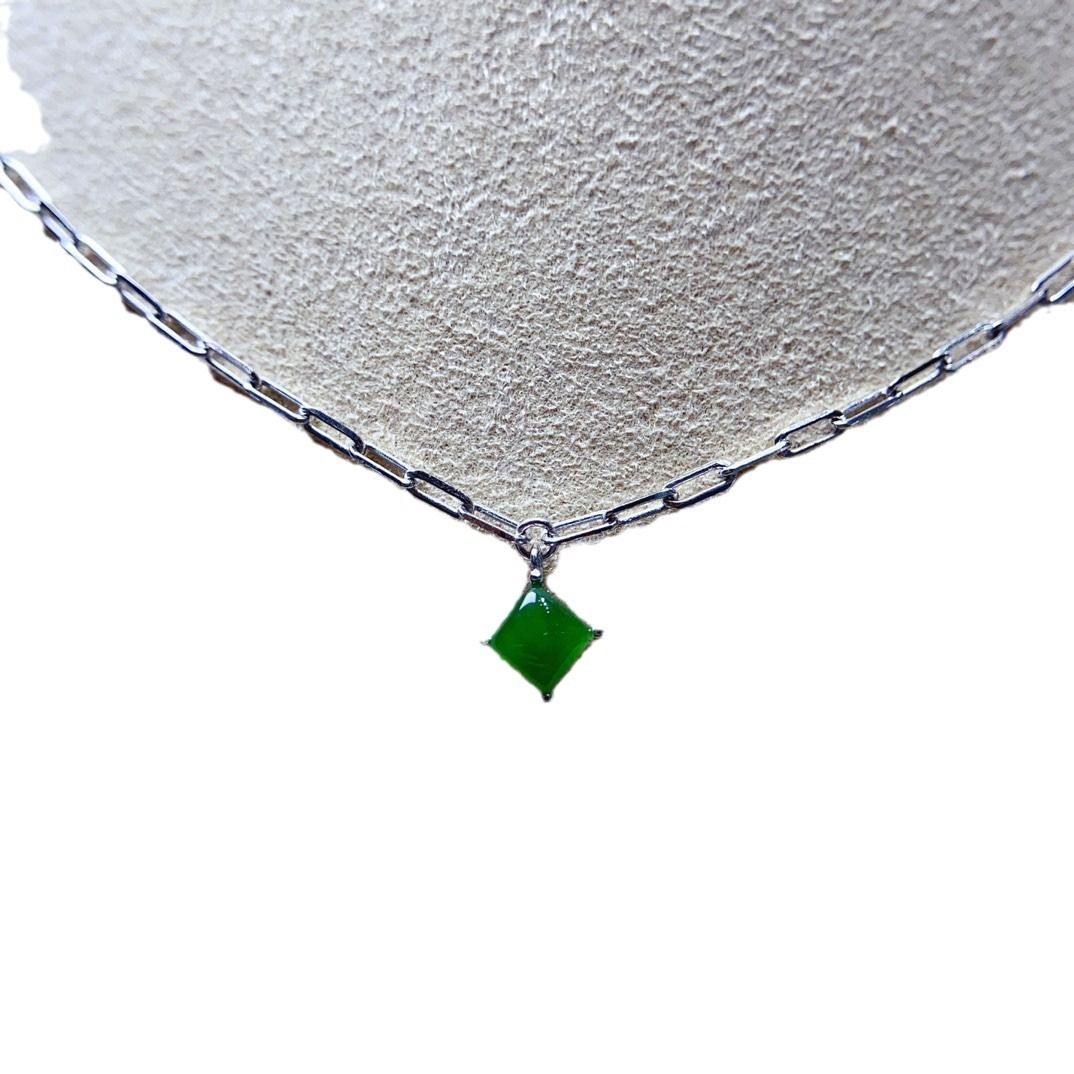 Factory wholesale explosions natural jasper necklace S925 silver inlaid main stone 6*6 selling Europe and the United States a generation