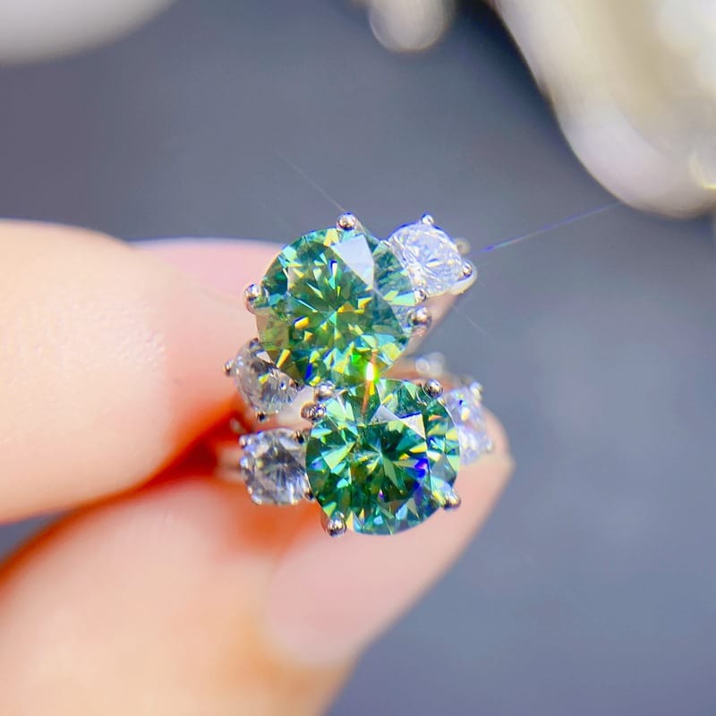 New 925 silver US imported Mosane diamond earrings 1 karat all kinds of color Mosane Diamond trembles live supply