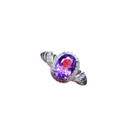 Fashion Joker natural amethyst ring crystal clean 6*8mm925 Silver live a generation of hair