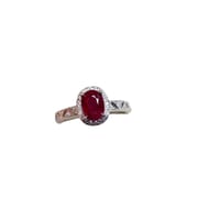 Factory Wholesale Popular Natural Ruby Ring S925 Silver Inlaid Main Stone 5*7 Hot Selling European and American Dropshipping