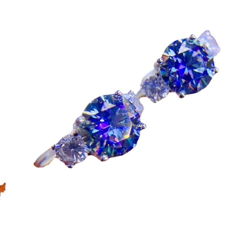 New 925 silver US imported Mosane diamond earrings 1 karat all kinds of color Mosane Diamond trembles live supply