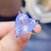 Fashion ladies ring 925 silver 13*13mm lavender amethyst ring live color treasure wholesale