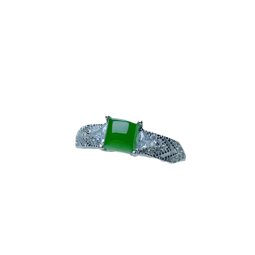 Factory wholesale explosions natural jasper ring S925 silver inlaid main stone 5*5 selling Europe and the United States a generation