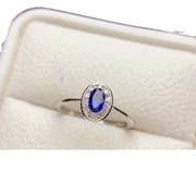 Factory wholesale explosions natural sapphire ring S925 silver inlaid main stone 3*5 selling Europe and the United States a generation of hair