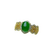 Factory wholesale explosions natural jasper ring S925 silver inlaid main stone 6*8 selling Europe and the United States a generation