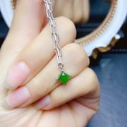 Factory wholesale explosions natural jasper necklace S925 silver inlaid main stone 6*6 selling Europe and the United States a generation
