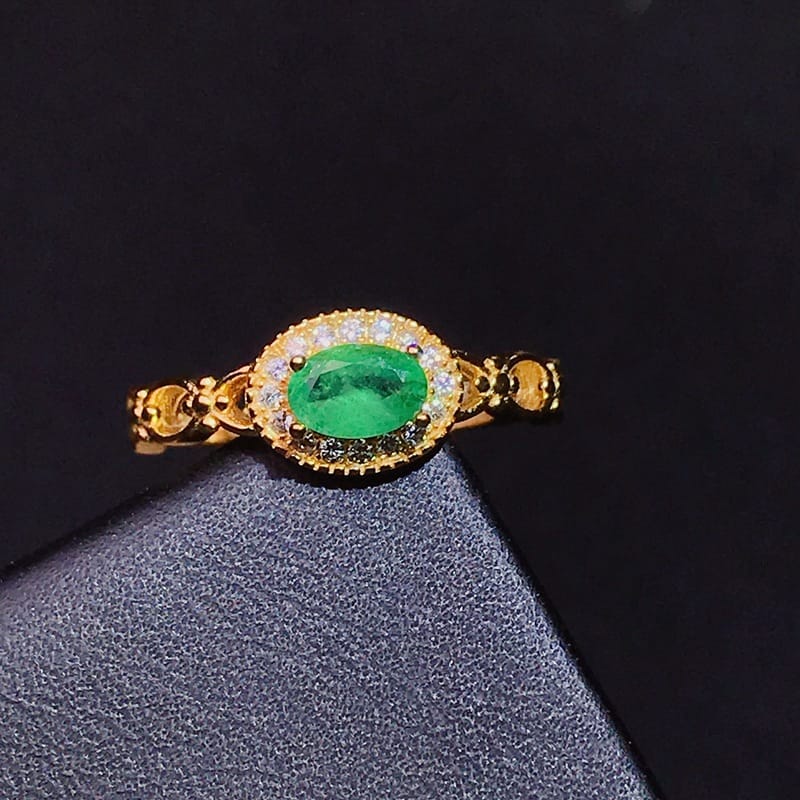Colombian emerald ring natural support identification 925 silver inlay peer to pick up the goods