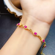 Factory wholesale explosions natural ruby bracelet S925 silver inlaid with the main stone 3*4 selling Europe and the United States a generation of hair