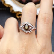 工厂批发爆款天然星光蓝宝石戒指S925银镶嵌主石5*7热销欧美一件