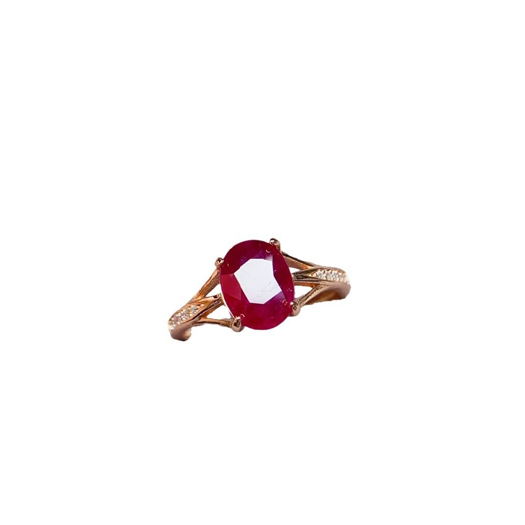 Factory wholesale explosions natural ruby ring S925 silver inlaid with the main stone 7*9 selling Europe and the United States a generation of hair