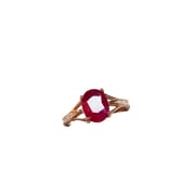 Factory wholesale explosions natural ruby ring S925 silver inlaid with the main stone 7*9 selling Europe and the United States a generation of hair