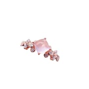 Simple natural pink crystal hibiscus Stone live mouth 5 * 5mm female ring live TikTok Foreign live wholesale