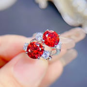 New 925 silver US imported Mosane diamond earrings 1 karat all kinds of color Mosane Diamond trembles live supply