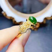 Factory wholesale explosions natural jasper ring S925 silver inlaid main stone 6*8 selling Europe and the United States a generation