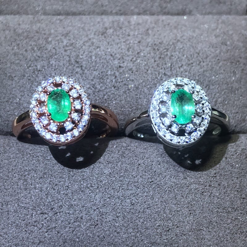 0.5 karat natural emerald ring wholesale New 925 silver color number high clarity physical photo