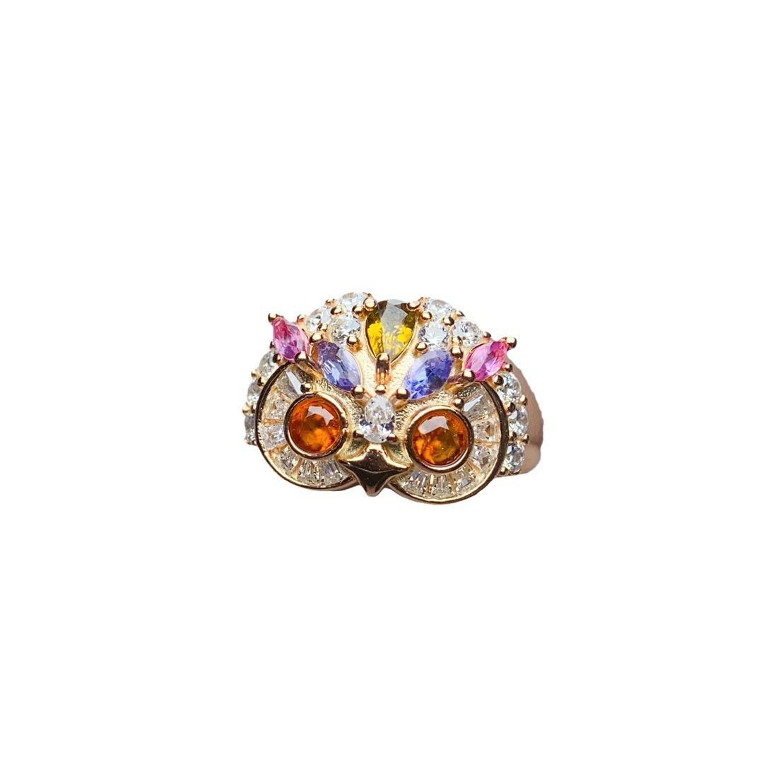 Factory wholesale explosions natural Fanta garnet ring S925 silver inlaid main stone 3*3 hot European and American generation