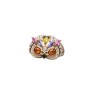 Factory wholesale explosions natural Fanta garnet ring S925 silver inlaid main stone 3*3 hot European and American generation