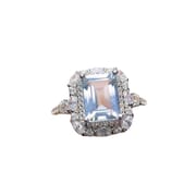 Factory wholesale explosions natural aquamarine ring S925 silver inlaid main stone 6*8 selling Europe and the United States a generation of hair