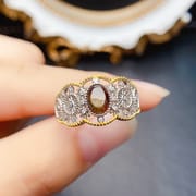 工厂批发爆款天然星光蓝宝石戒指S925银镶嵌主石5*7热销欧美一件