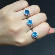Diana natural Topaz Sapphire female ring silver ring wholesale own factory