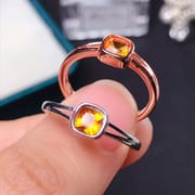 925 silver inlaid natural citrine ring live overlap live manufacturers do goods a generation of hair