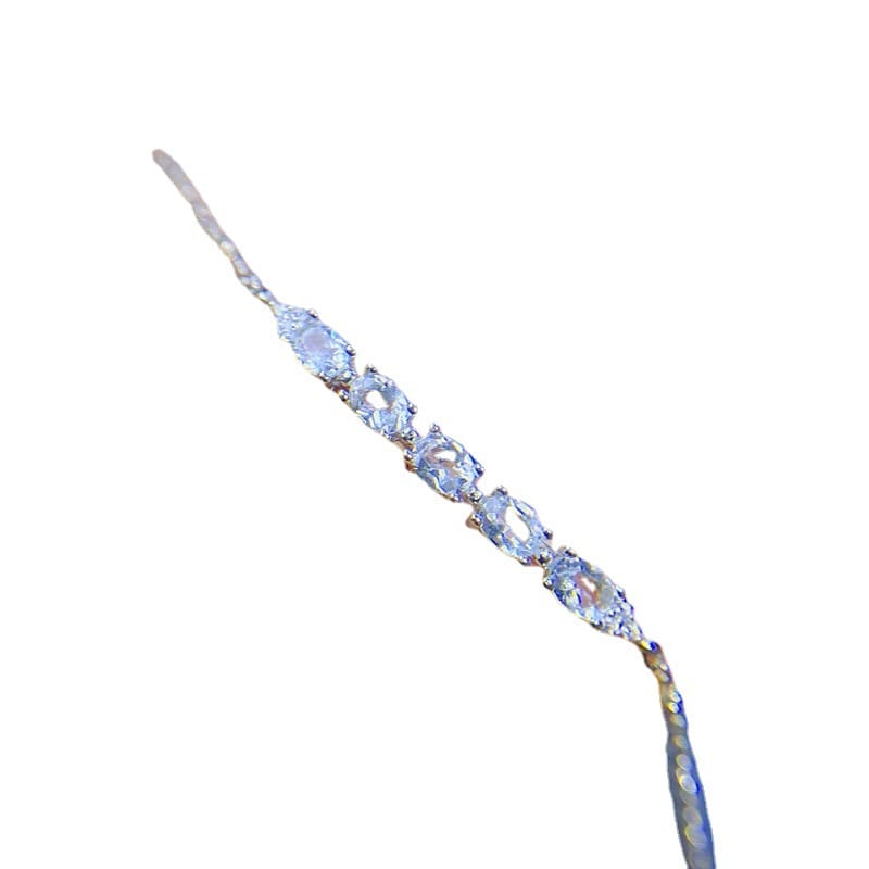 New on New Natural Aquamarine Bracelet 925 Silver Inlaid Gift Wholesale Main Stone 3.4 Jewelry Wholesale