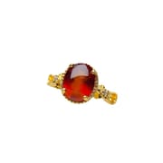 Factory wholesale explosions natural Fanta garnet ring S925 silver inlaid main stone 7*9 hot European and American generation