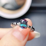 Factory wholesale explosion Alexander ring S925 silver inlaid main stone 5*7 hot European and American generation