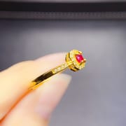 Factory wholesale explosions natural ruby ring S925 silver inlaid with the main stone 3*4 selling Europe and the United States a generation of hair
