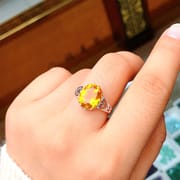 Clear inventory 925 silver inlaid citrine ring live overlapping live manufacturers do goods on behalf of a hair