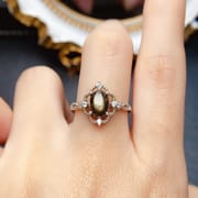 工厂批发爆款天然星光蓝宝石戒指S925银镶嵌主石6*8热销欧美一件