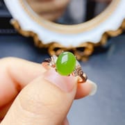 Factory wholesale explosions natural jasper ring S925 silver inlaid main stone 7*9 selling Europe and the United States a generation
