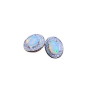 Natural colorful Opal ear studs 925 silver ladies have tested one-piece delivery overseas supply color beautiful