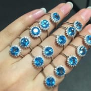 Diana natural Topaz Sapphire female ring silver ring wholesale own factory