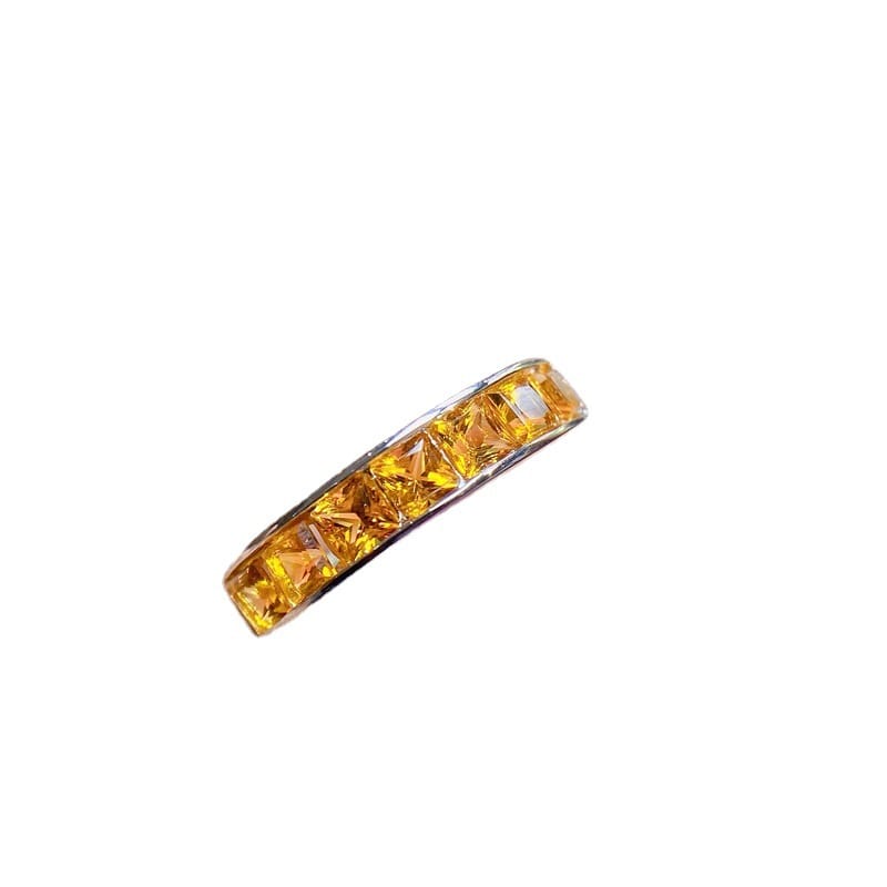 Simple 925 silver inlaid natural citrine ring ladies live ring tremolo supplied for testing