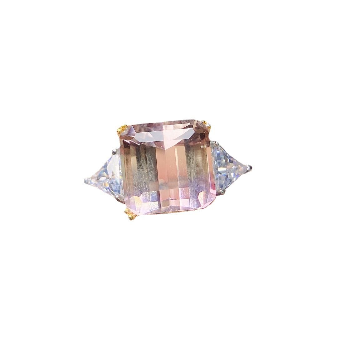 Factory wholesale explosions natural amethyst ring S925 silver inlaid with the main stone 10*10 selling Europe and the United States a generation