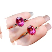 Factory wholesale explosions natural powder Topaz ring S925 silver inlaid with the main stone 8*10 selling Europe and the United States a piece