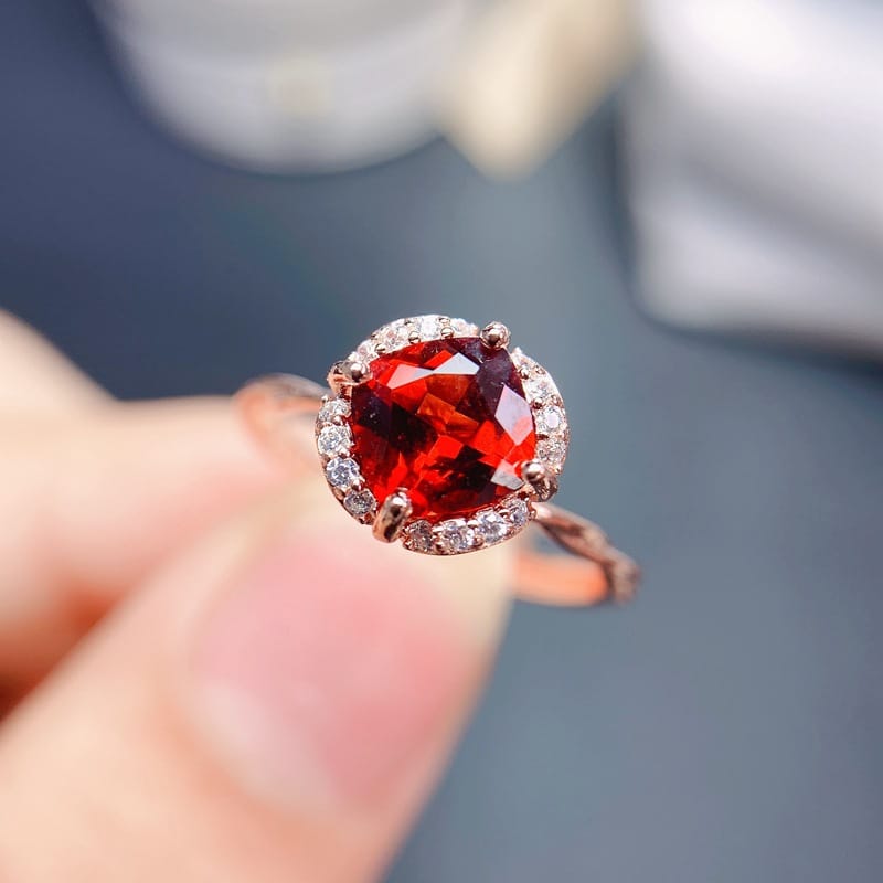 925 silver inlaid natural color treasure ring natural gem style exquisite fashion factory wholesale
