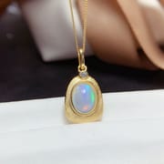 Fashion natural opal pendant 7*9mm ladies pendant simple fashion Opal bare stone 925 silver live wholesale