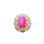 Factory wholesale explosions natural powder Opal ring S925 silver inlaid main stone 6*9 selling Europe and the United States a generation of hair