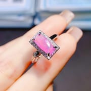 Factory wholesale explosions natural powder Opal ring S925 silver inlaid with the main stone 5*10 selling Europe and the United States a generation of hair
