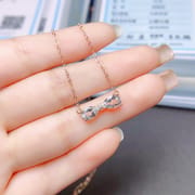Factory wholesale explosions natural aquamarine necklace S925 silver inlaid main stone 5*8 hot Europe and the United States a generation of hair