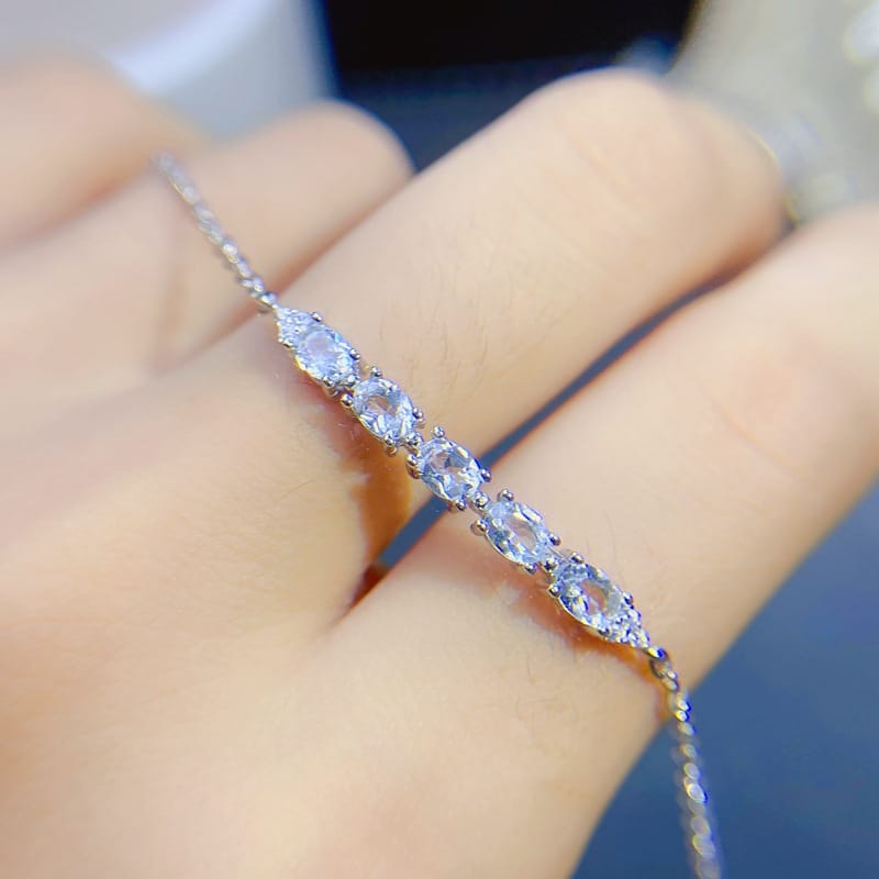 New on New Natural Aquamarine Bracelet 925 Silver Inlaid Gift Wholesale Main Stone 3.4 Jewelry Wholesale