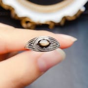 工厂批发爆款天然星光蓝宝石戒指S925银镶嵌主石4*6热销欧美一件